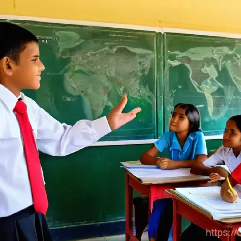 키리바시 영어 사용 가능성 - **Prompt: Kiribati Classroom: Bridging Languages**
    "A vibrant, sunlit classroom in Kiribati. You...